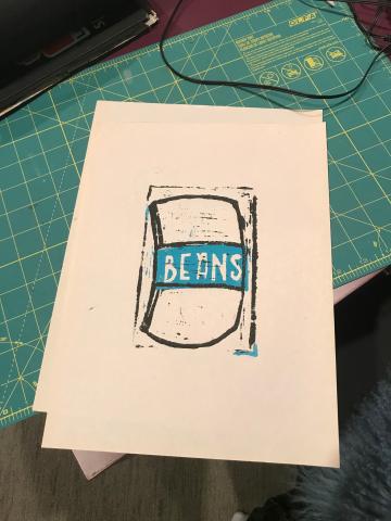 Beans block print