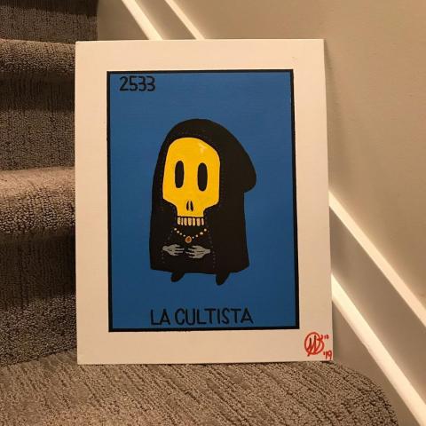 Small painting of La Cultista