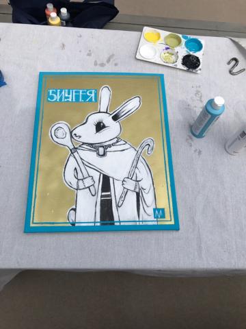 Sniffer the Rabbit in the style of a Byzantine Icon 